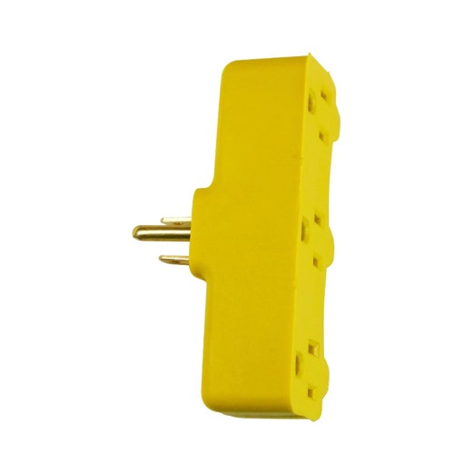 Prime PBAD0100 Triple Tap (Outlet Splitter) Flat, Yellow