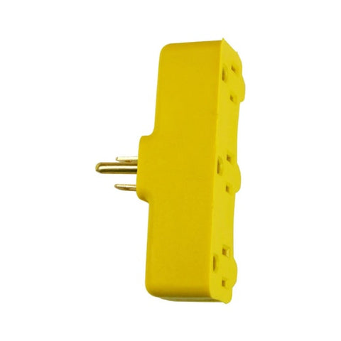 Prime PBAD0100 Triple Tap (Outlet Splitter) Flat, Yellow