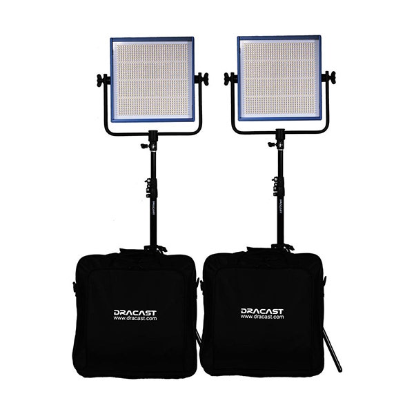 Dracast LED1000 Pro DayLight 2-Light Kit - Gold Mount Battery Plates