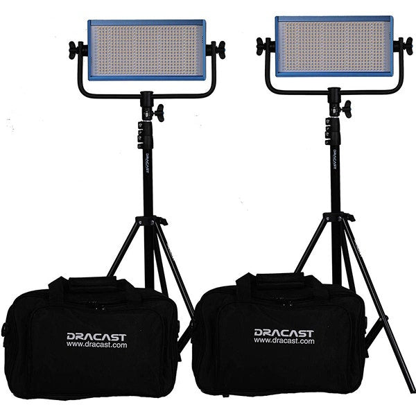 Dracast LED500 Pro DayLight 2-Light Kit With Gold Mount Battery Plates
