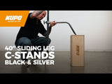 40In Master C-Stand With Sliding Leg Kit & Quick-Release System (Stand With 2.5In Grip Head & 40In Grip Arm With Hex Stud) - Black
